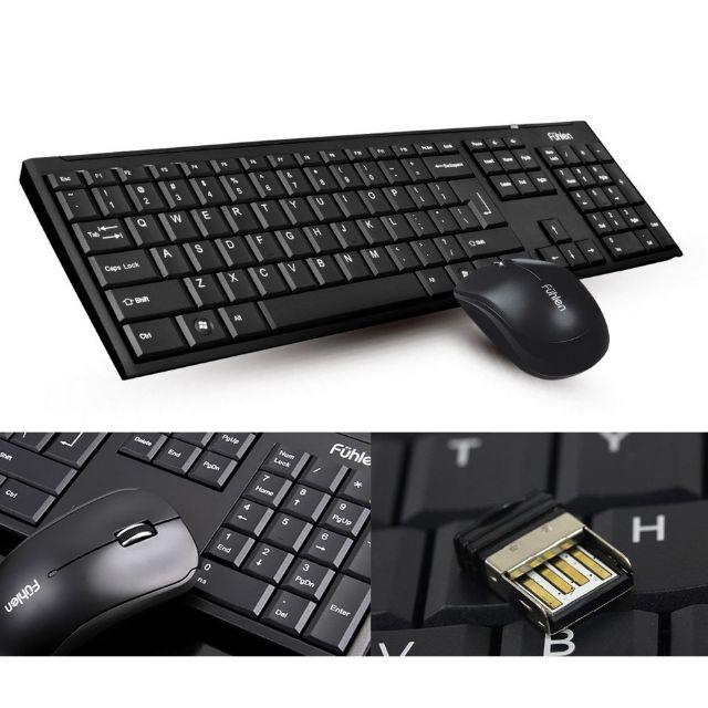 (⭐) Combo Bộ bàn phím chuột không dây Fuhlen A120G - BH 24t