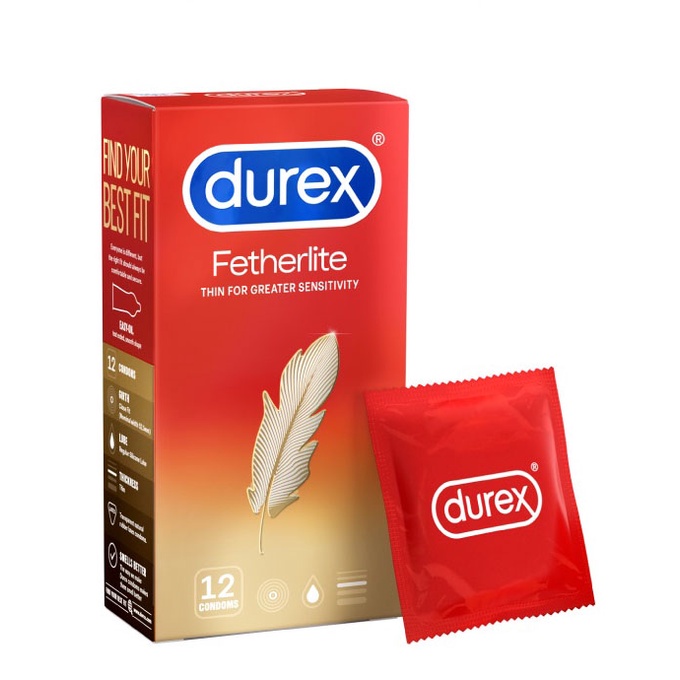 (Hàng Chính Hãng)Hộp 12 Bao Cao Su Durex Fetherlite Siêu Mỏng Dẫn Nhiệt, Nhiều Gel, Thăng Hoa Cảm Xúc