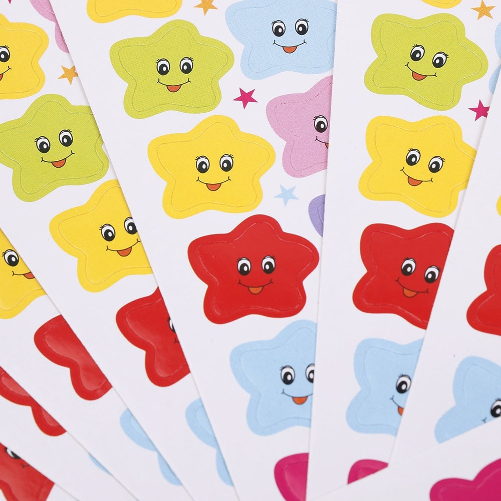 Set 10 Miếng Dán Trang Trí Hình Ngôi Sao Mặt Cười Đáng Yêu