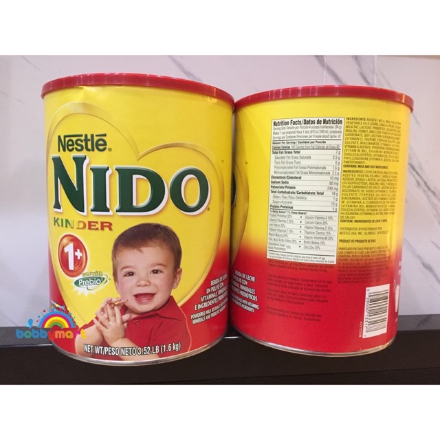 [Mã MKBCNEW16 giảm 8% đơn 400K] [date t7/2021]Sữa Nido nắp đỏ Mỹ 1.6kg