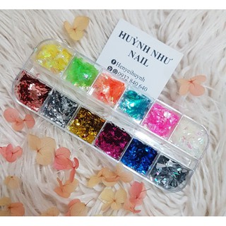 VỤN KIM TUYẾN GIẤY KHAY 12 MÀU