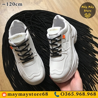 Dây Giày Tròn Màu Đen Dài 120cm (Cho Giày Có 7-8 Lỗ Xâu)