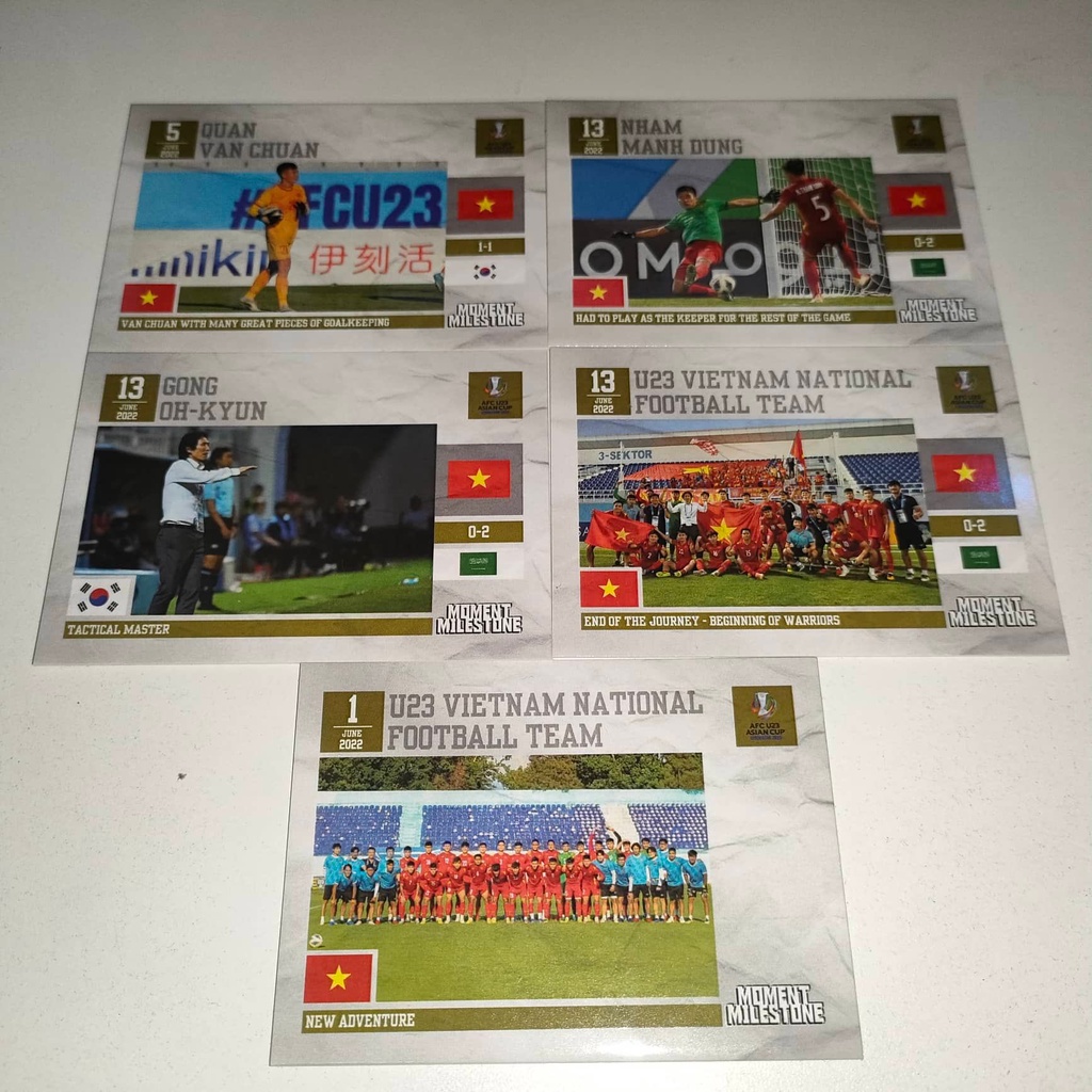 Thẻ Cầu Thủ Bóng Đá SKY Card U23 Vietnam Khoảnh Khắc Phan Tuấn Tài, Nhâm Mạnh Dũng, Tiến Long, Văn Tùng, Việt Anh