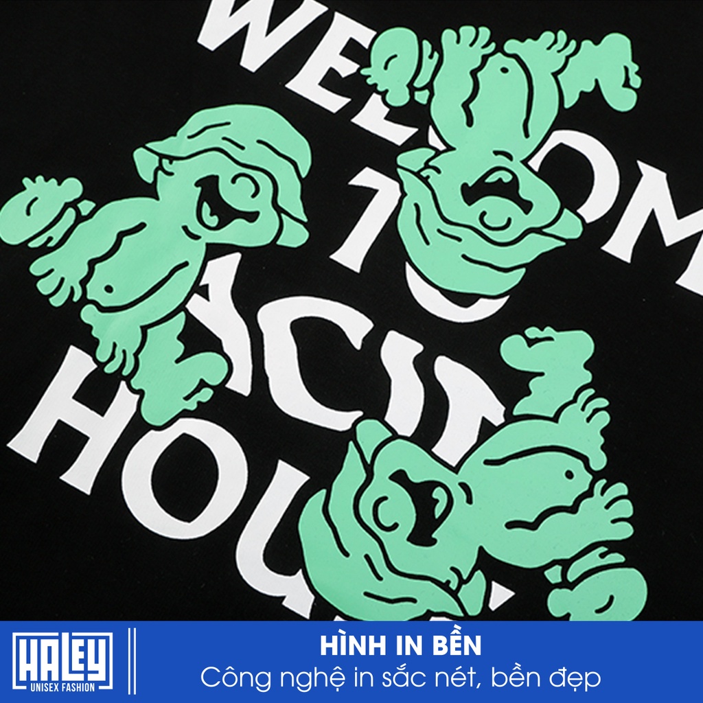 Áo hoodie nam nữ unisex nỉ bông HALEY Wellcome Houise Hàn Quốc mã HD206 Chất nỉ đẹp dày - Quà tặng ngẫu nhiên