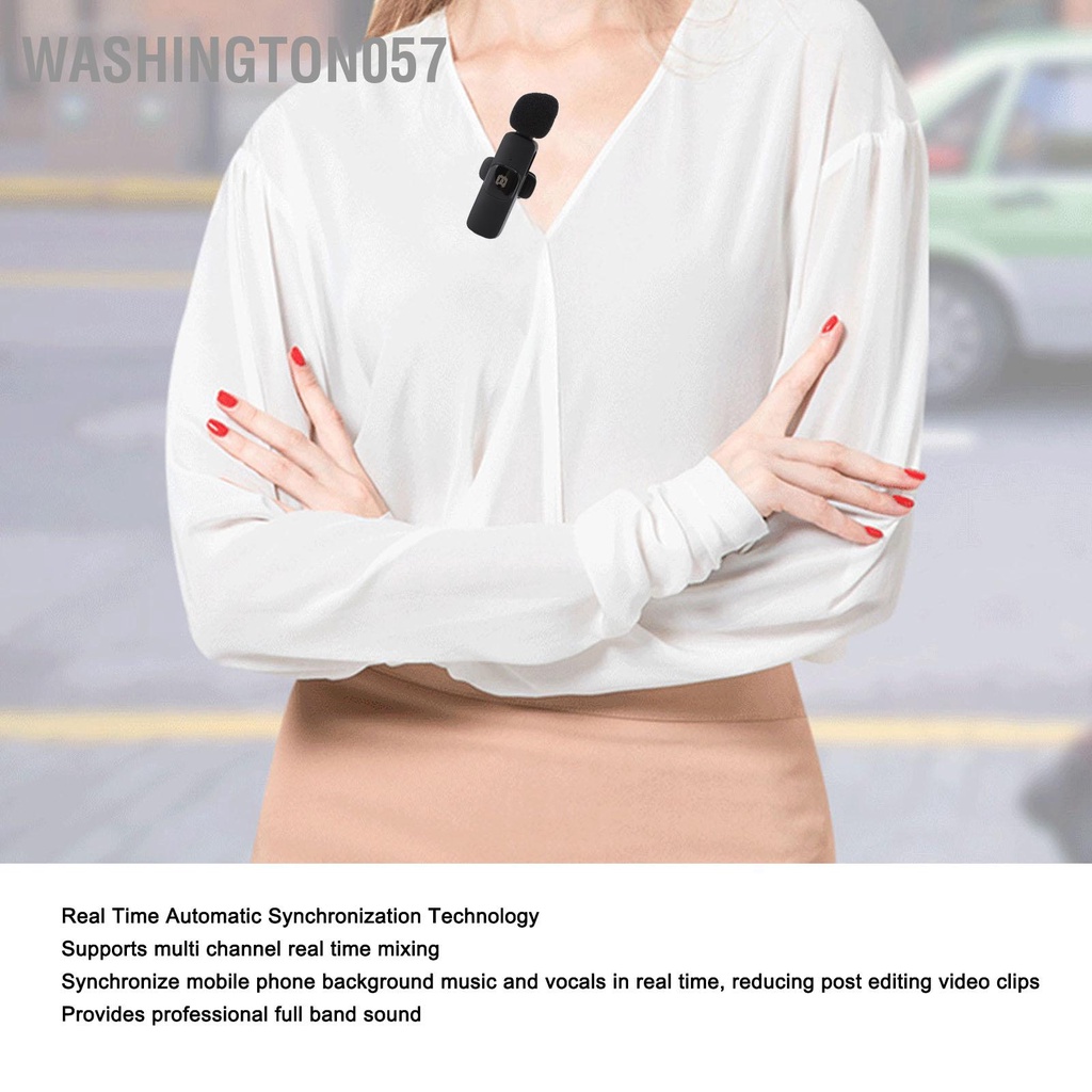 Washington057 Micrô Lavalier không dây Nhận 360 độ Loại C Cắm và chạy nhỏ có ve áo để ghi âm luồng trực tiếp