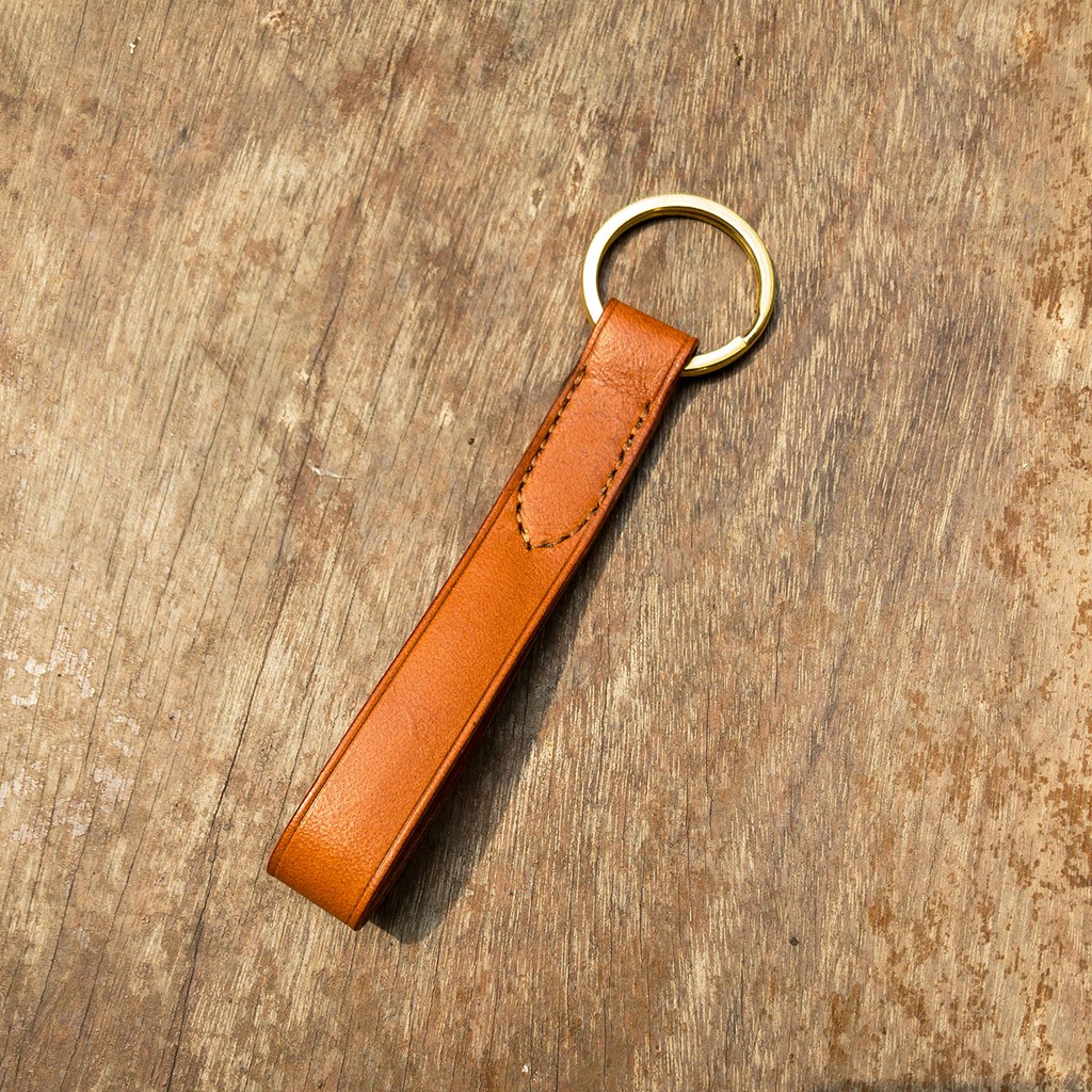 Móc khoá bằng da thời trang màu nâu, sản phẩm đồ thủ công chất liệu da bò thật nhập khẩu - ASMK00101 | BigBuy360 - bigbuy360.vn