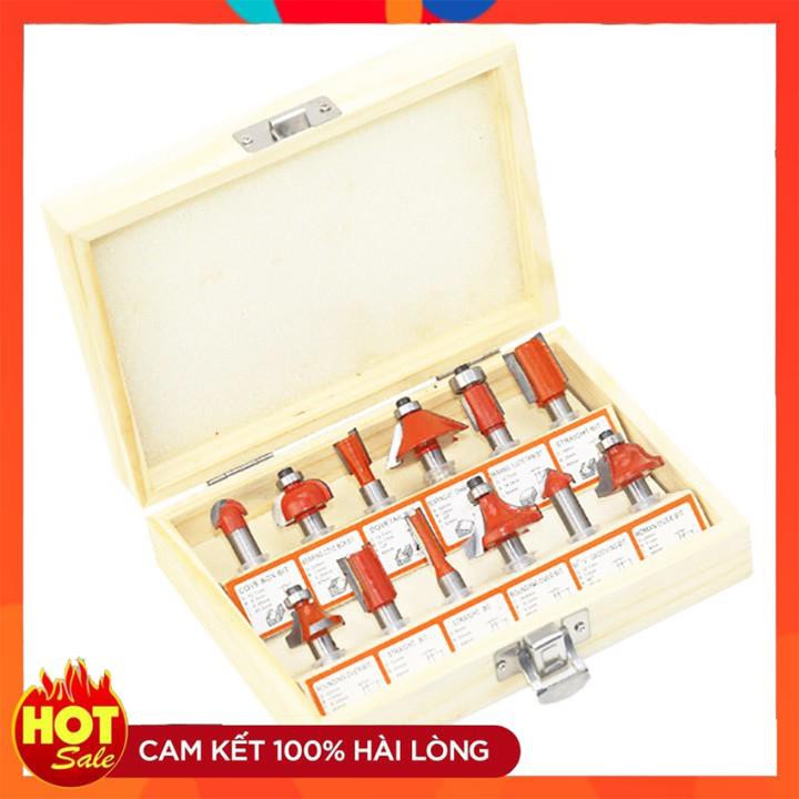 [Hàng Tốt] Bộ mũi phay gỗ cốt 6.35mm hoặc 12.7mm - bộ 12 mũi soi gỗ