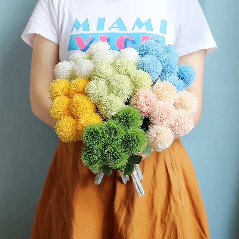 Bó Hoa Bồ Công Anh Bằng Nhựa Nhiều Màu Sắc Chất Lượng Cao Trang Trí Sân Vườn