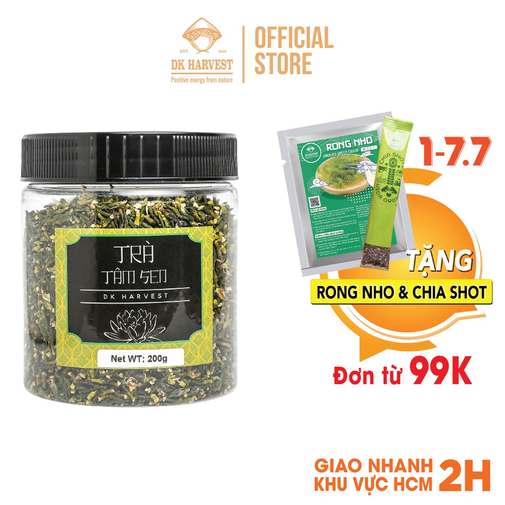 Trà Tâm Sen DK Harvest Sấy Khô - Hũ 200g - Đặc Sản Đồng Tháp
