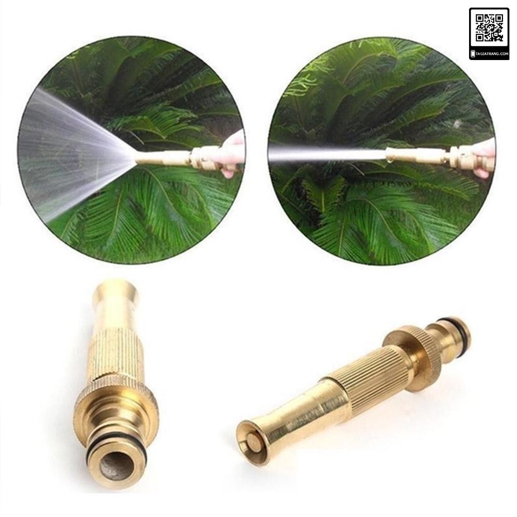 Đầu vòi xịt tăng áp bằng đồng rửa xe, tưới cây áp lực cao