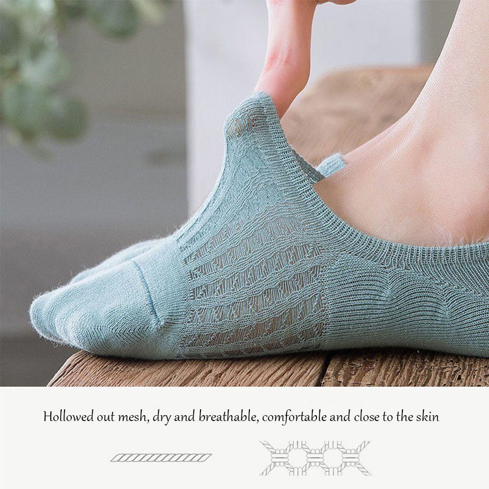 Bộ 10 Đôi Vớ Lưới Cổ Thuyền Bằng Silicone Chống Trượt Cho Nữ