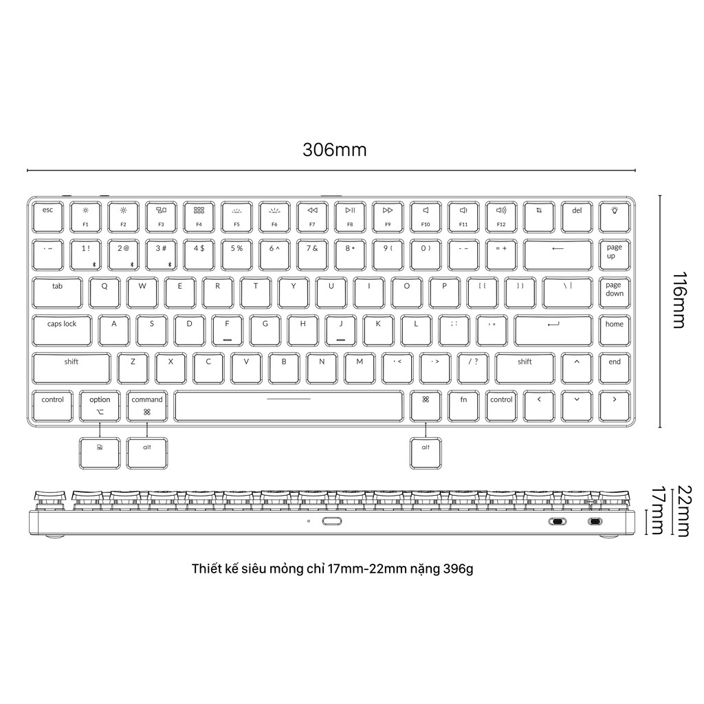 Keychron K3V2 - Bàn phím cơ Keychron K3 LED RGB Switch Quang học Bản nhôm (Optical Switch)