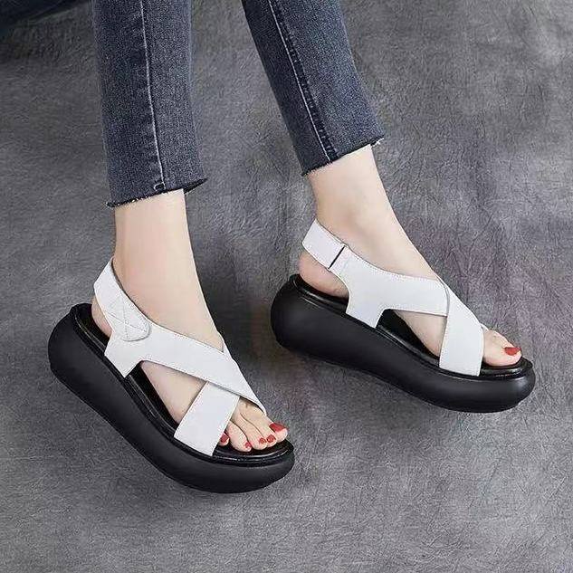 Giày Sandal Phong Cách La Mã Đế Dày Phẳng Mùa Hè Dễ Phối Đồ Mới