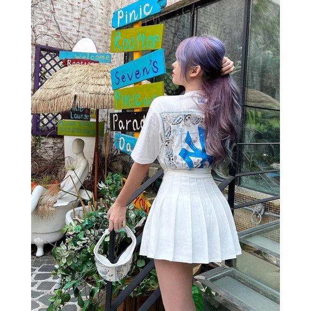 (Hàng Xuất Xịn)Áo trắng hoạ tiết lưng