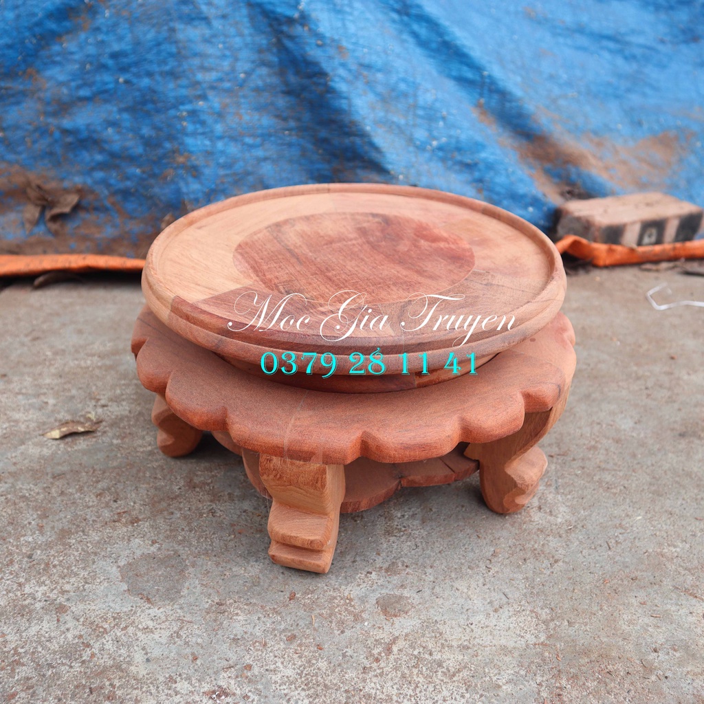 Đôn Đế tròn kỷ váy kê đồ gỗ hương trang trí cao 18cm