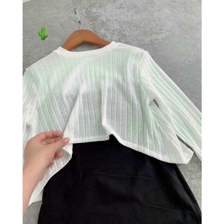 đầm body ôm ngắn kèm áo ngoài mỏng chất thun gân