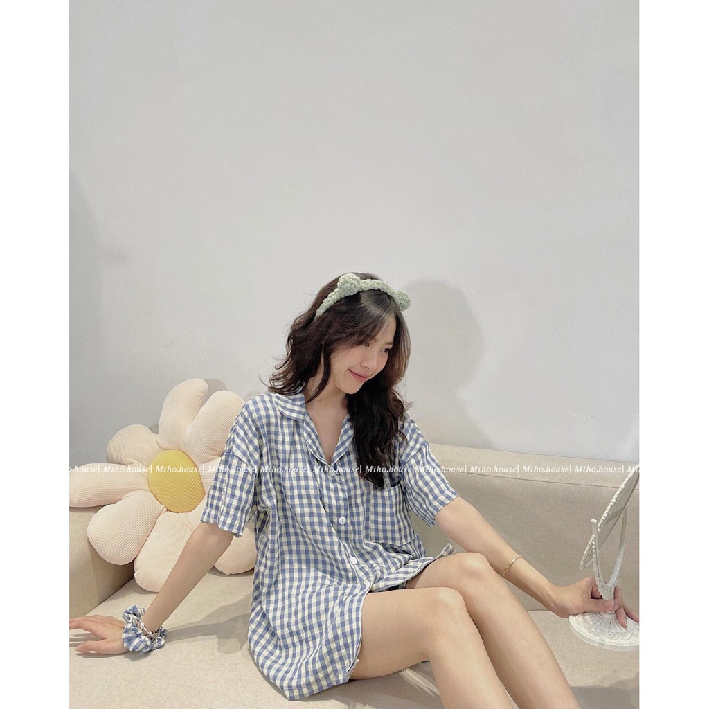 [Mã SKAMCLU7 giảm 10% tối đa 50K đơn 0Đ] (FREESHIP) Set đồ ngủ kẻ caro hàng cao cấp mềm mịn Ulzzang | BigBuy360 - bigbuy360.vn