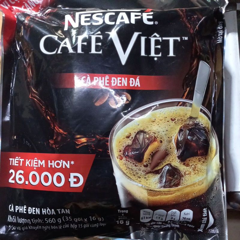 CÀ PHÊ VIỆT ĐEN ĐÁ BỊCH 560G(35 gói x16g)