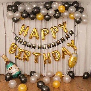 Set bong bóng trang trí sinh nhật Combo Happy birthday (inbox màu bạn chọn)