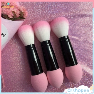Cọ Trang Điểm Màu Hồng 2 Đầu Bằng Nylon Tay Cầm Kim Loại