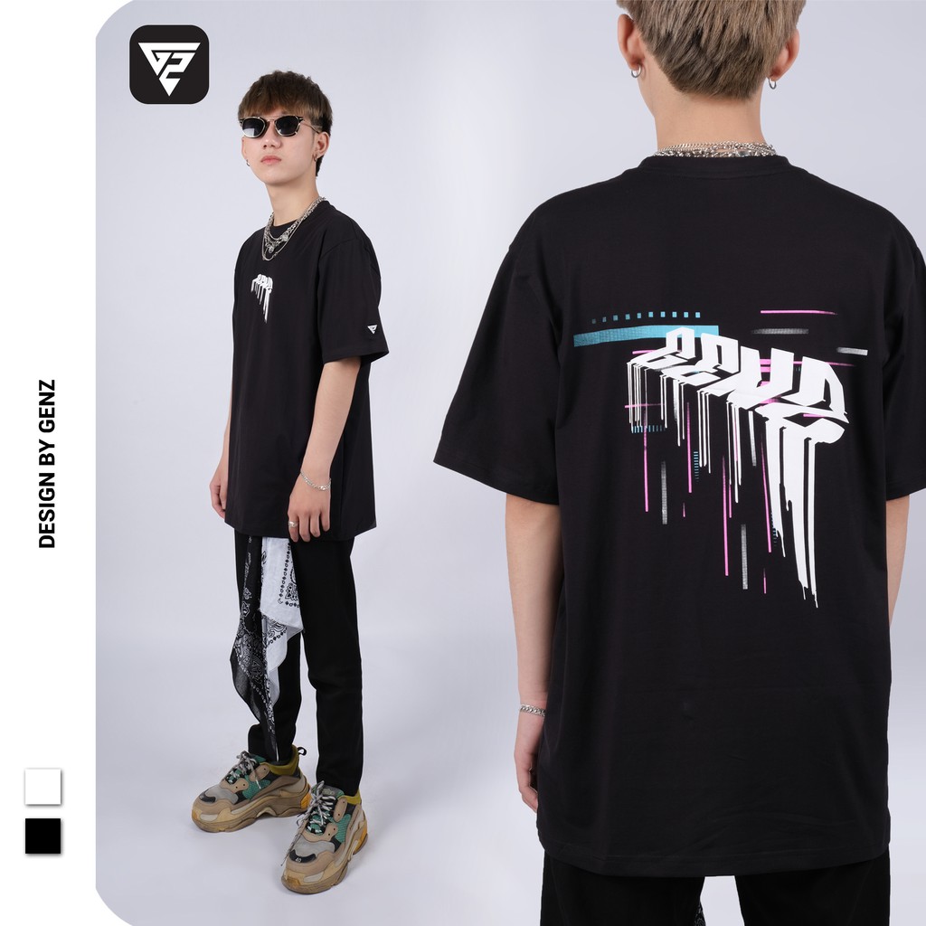 Áo thun tay lỡ GENZ phông Unisex nam nữ Cotton oversize form rộng Glitch Tee | BigBuy360 - bigbuy360.vn