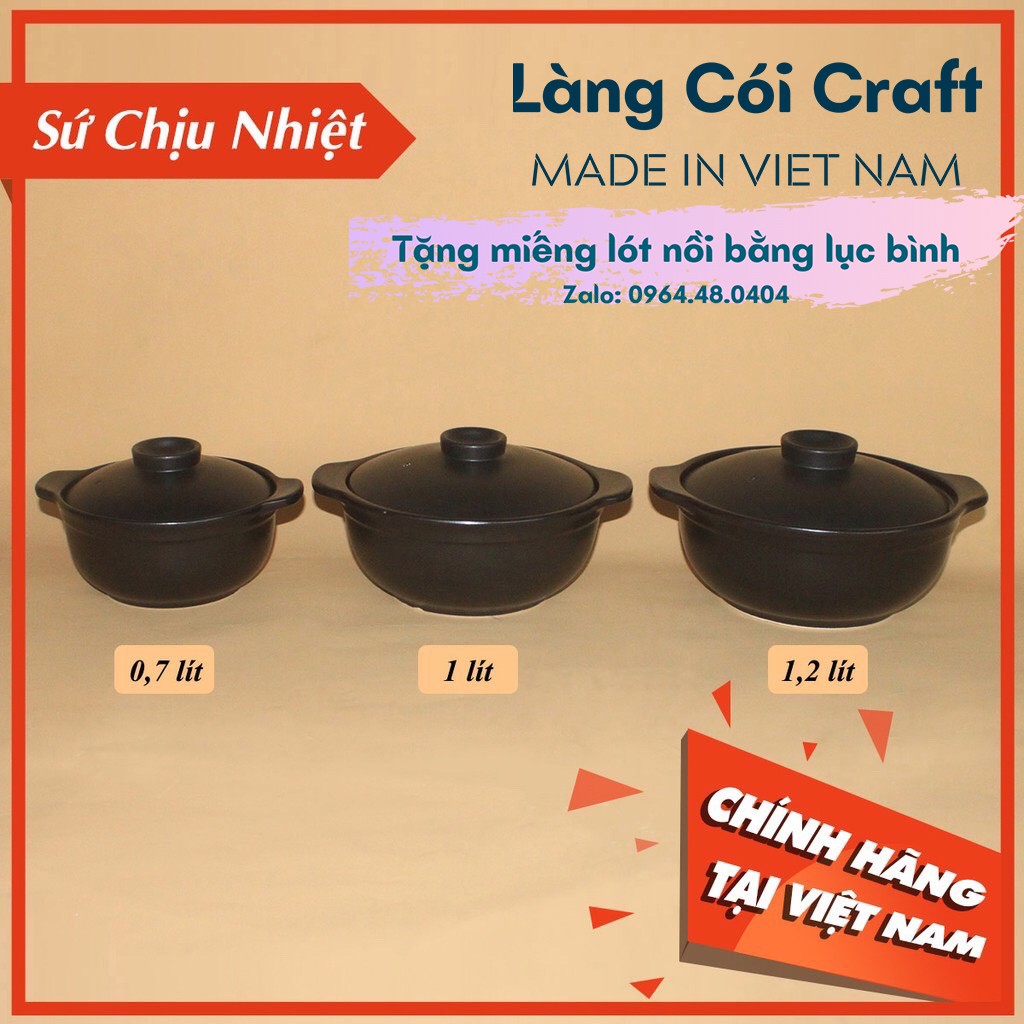 Nồi đất cao cấp Nodacook nấu cơm - kho cá - nấu cháo - nấu mỳ rất ngon (Làng Cói Craft - Made in Việt Nam phân phối)