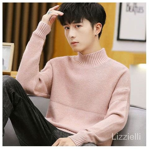 Áo Sweater Dệt Kim Cổ Lọ Phối Nhung Dày Thiết Kế Trẻ Trung Cho Nam | BigBuy360 - bigbuy360.vn