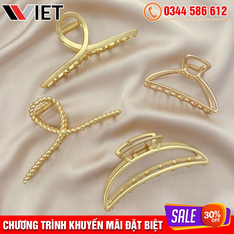 Kẹp Tóc Kim Loại SIZE TO Phong Cách Retro Châu Âu Sang Trọng
