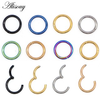 6-12mm 16G Thép không gỉ Bản lề Clicker Phân đoạn vách ngăn Vòng Vòng Tai Môi Mũi