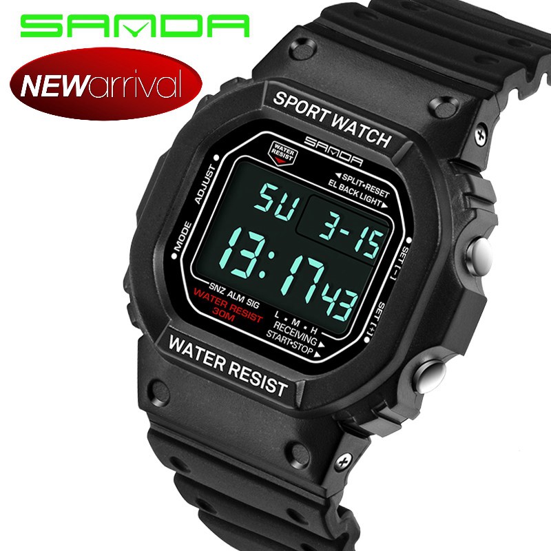 SANDA 329/293 couple watches G shock men and women wristwatch Waterproof sports style Shock-resistant LCD watch Digital watch for men