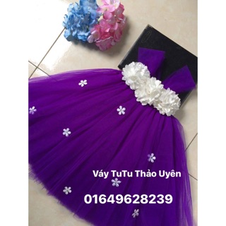 Freeship 99k toàn quốc_,Váy TuTu màu tím hoa xù