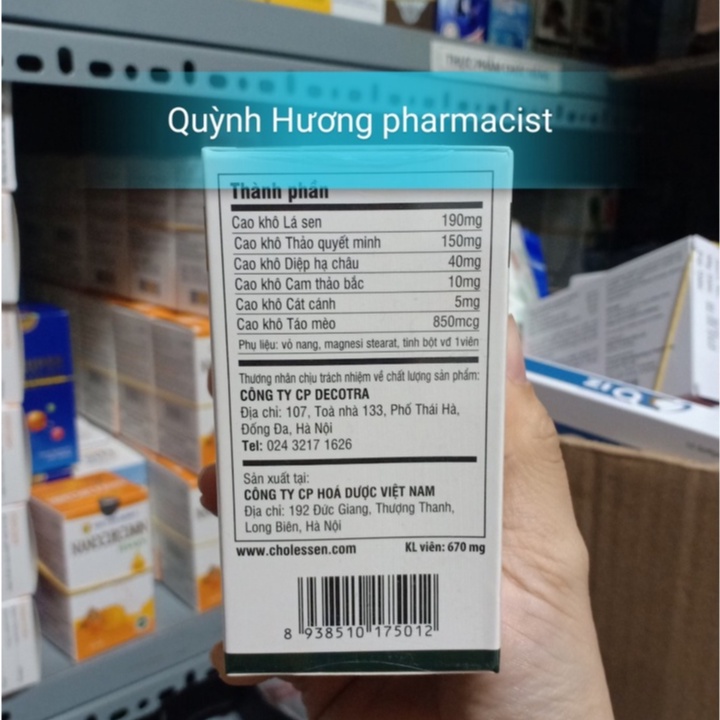 Viên uống CHOLESSEN hộp 30 viên hỗ trợ giảm mỡ máu.
