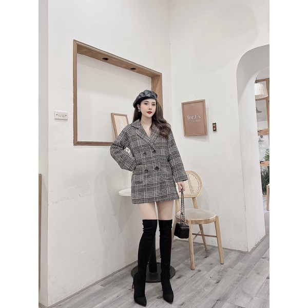 [FREESHIP - HÀNG LOẠI 1] ÁO DẠ KẺ 6 KHUY BASIC CỰC HOT | BigBuy360 - bigbuy360.vn