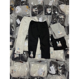 Bg994- set 2 quần legging đen ghi lót lông bé gái
