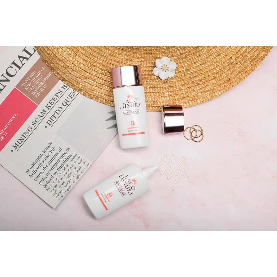 🔥RẺ VÔ ĐỊCH🔥Kem Chống Nắng Laco Luxury Sun Cream 50ml SPF45 PA++++ Lên Tone, Chống UVA, UVB, Không Nhờn, Kiềm Dầu