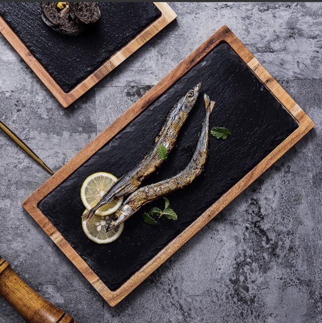 Khay gỗ đựng đồ ăn, đĩa gỗ thớt gỗ chụp ảnh decor kiểu Nhật