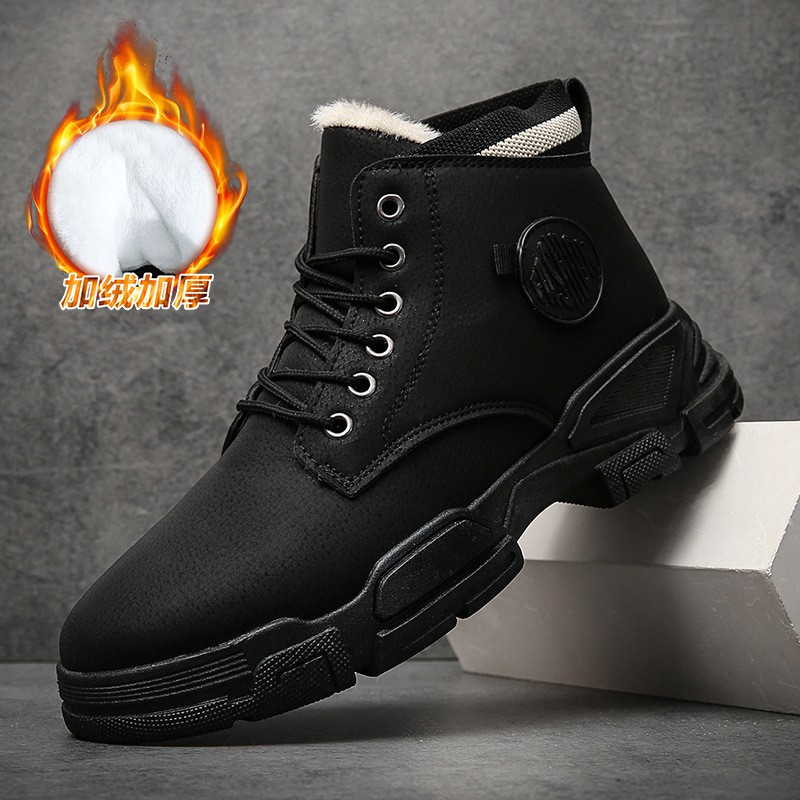 Giày Boot Martin Cổ Cao Chất Liệu Cotton Giữ Ấm Mùa Đông Phong Cách Anh Quốc Mới 2021 Cho Nam | BigBuy360 - bigbuy360.vn