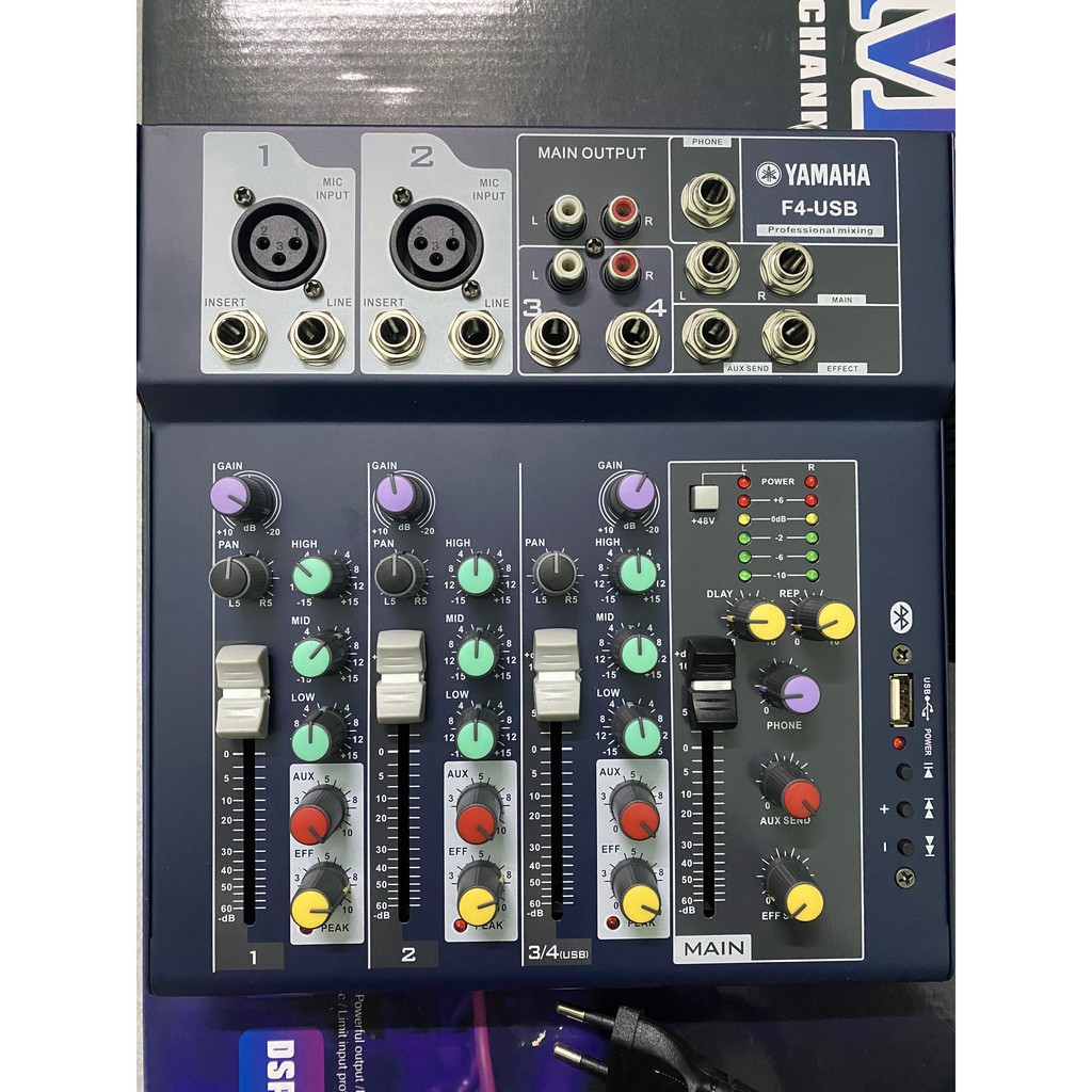 Mixer F4 YAMAHA USB Hàng Loại 1 . Hỗ Trợ Kết Nối Blutooth , Âm Thanh Sống Động , Dễ Dàng Lắp Đặt