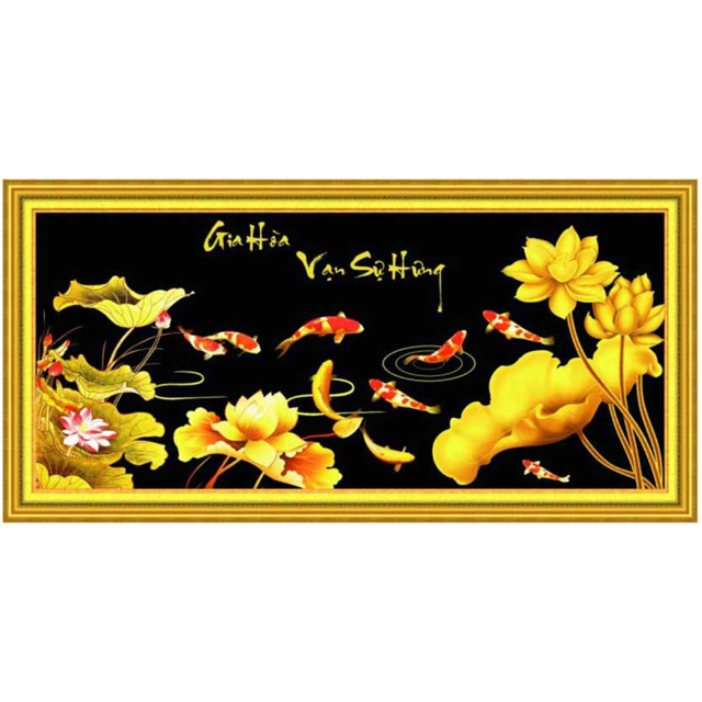 Combo 2 tranh cá chép và cha mẹ