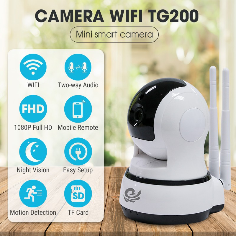 Camera Wifi IP Quan Sát Trong Nhà - CARECAM TG200 2.0 (1080FullHD) Khả Năng Lưu Trữ Cao - Có Màu Ban Đêm