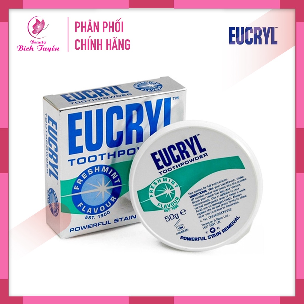 Bột Tẩy Trắng Răng Bạc Hà Eucryl Từ Anh Quốc 50g An Toàn Và Bảo Vệ Răng Miệng