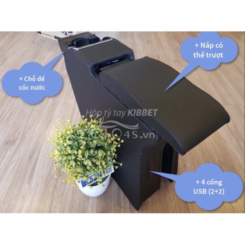 Hộp tỳ tay Fadil Kibbet loại 1liền khối, phiên bản V2 - Bệ tỳ tay chuẩn theo xe - Không khoan vít - Tự lắp được
