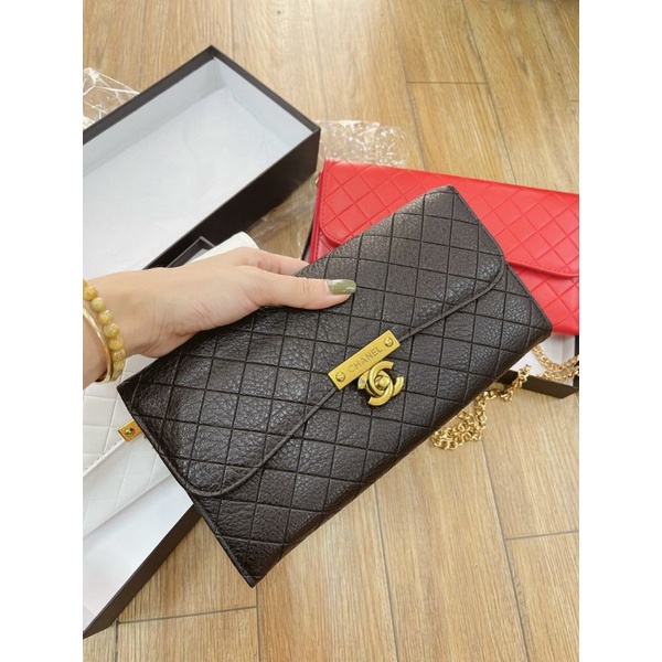 Ví cầm tay nữ, size 25, có dây đeo chéo, fullbox