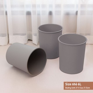 Thùng rác nhựa không nắp Oliving 6L - tối giản phù hợp với văn phòng, phòng bếp, nhà vệ sinh