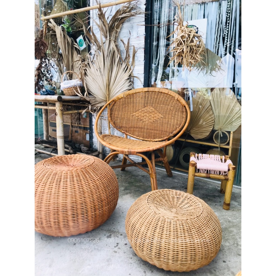 Combo Các Loại Ghế Mây Và Đôn Mây Dùng Để Ngồi Thư Giản Dành Cho Trẻ Em Và Người Lớn - Trang Trí Phòng Và Phòng Đọc Sách