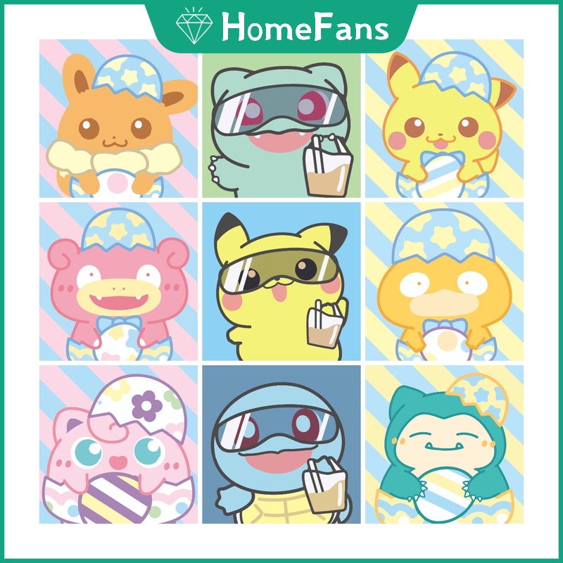 Bộ Tranh Đính Đá 5D Tự Làm Hình Pikachu Kích Thước 30x30cm / 40x40cm / 50x50cm