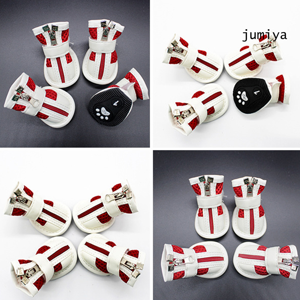 Giày sneaker kiểu lưới có khóa kéo thoáng khí cho thú cưng