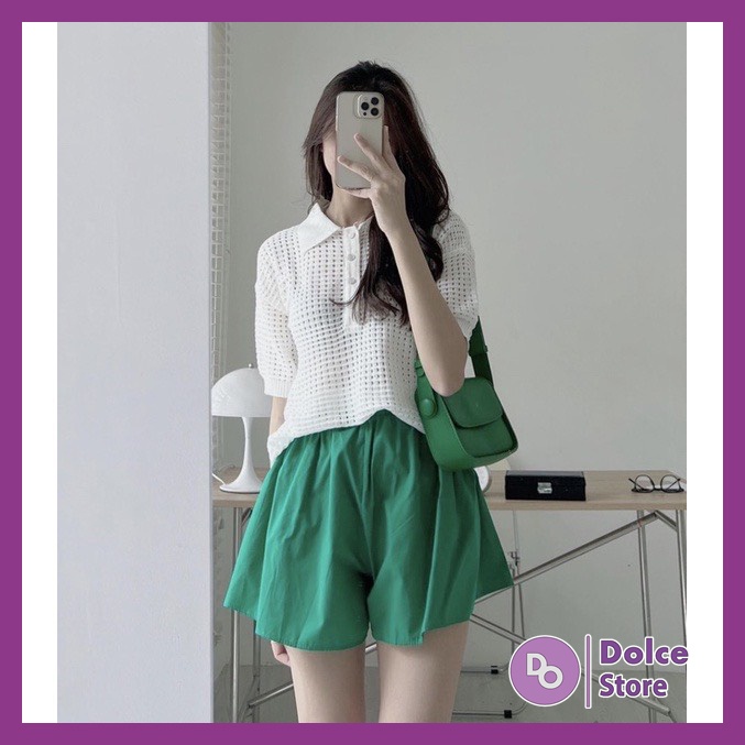 Áo Polo mongtoghi lưới mùa hè phong cách Hàn Quốc chất len mềm mịn - Dolce