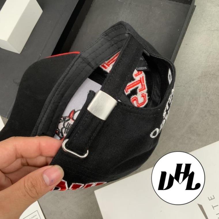 Mũ Lưỡi Trai Kaki Phối Kết Đỏ Thêu Bulls Trâu Đỏ Thời Trang Cao Cấp Nam Nữ