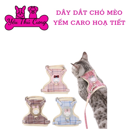 Dây dắt mèo caro- YÊU THÚ CƯNG